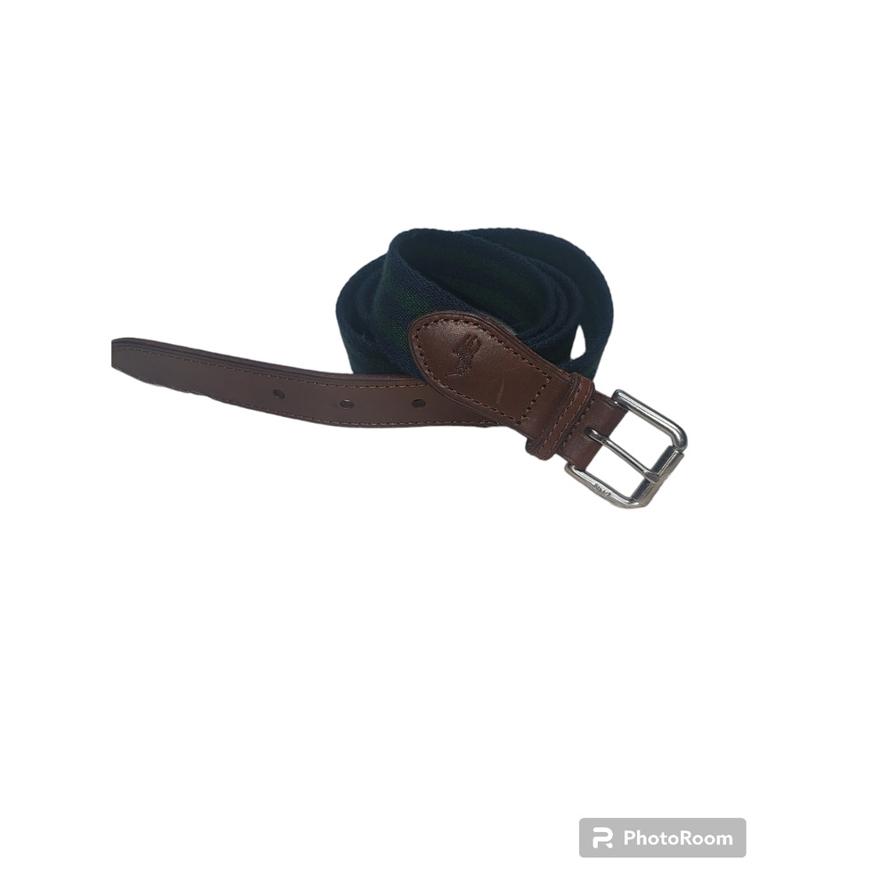 Polo Ralph Lauren Navy Horizontal Striped Canvas Webbed Belt